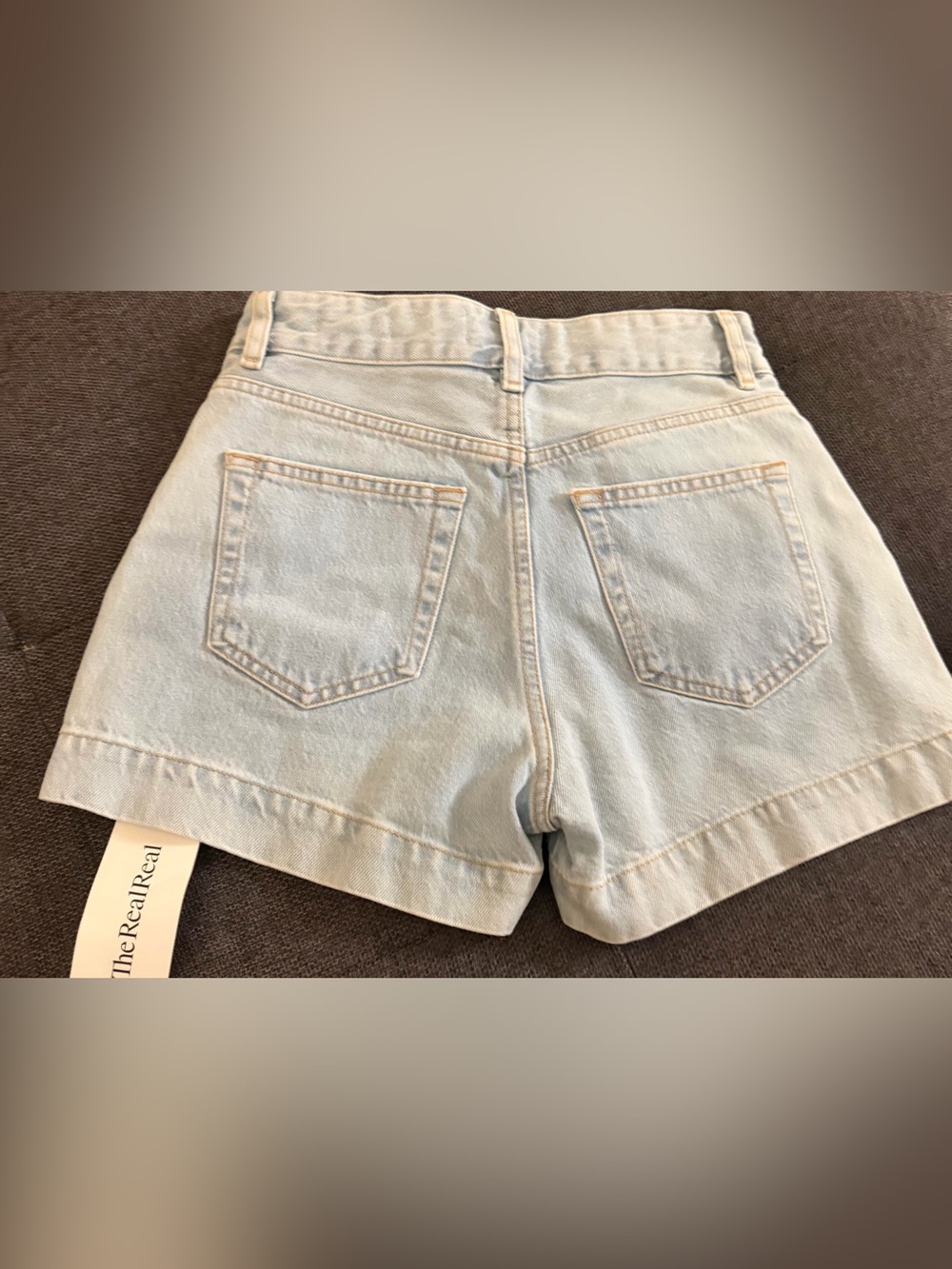 Frame Light Wash Denim High-Rise Shorts - Picture 5 of 9